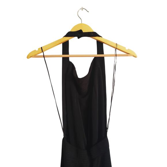L'Agence Knit Halter Open Back Maxi Dress Black Size 6 - Picture 5 of 12